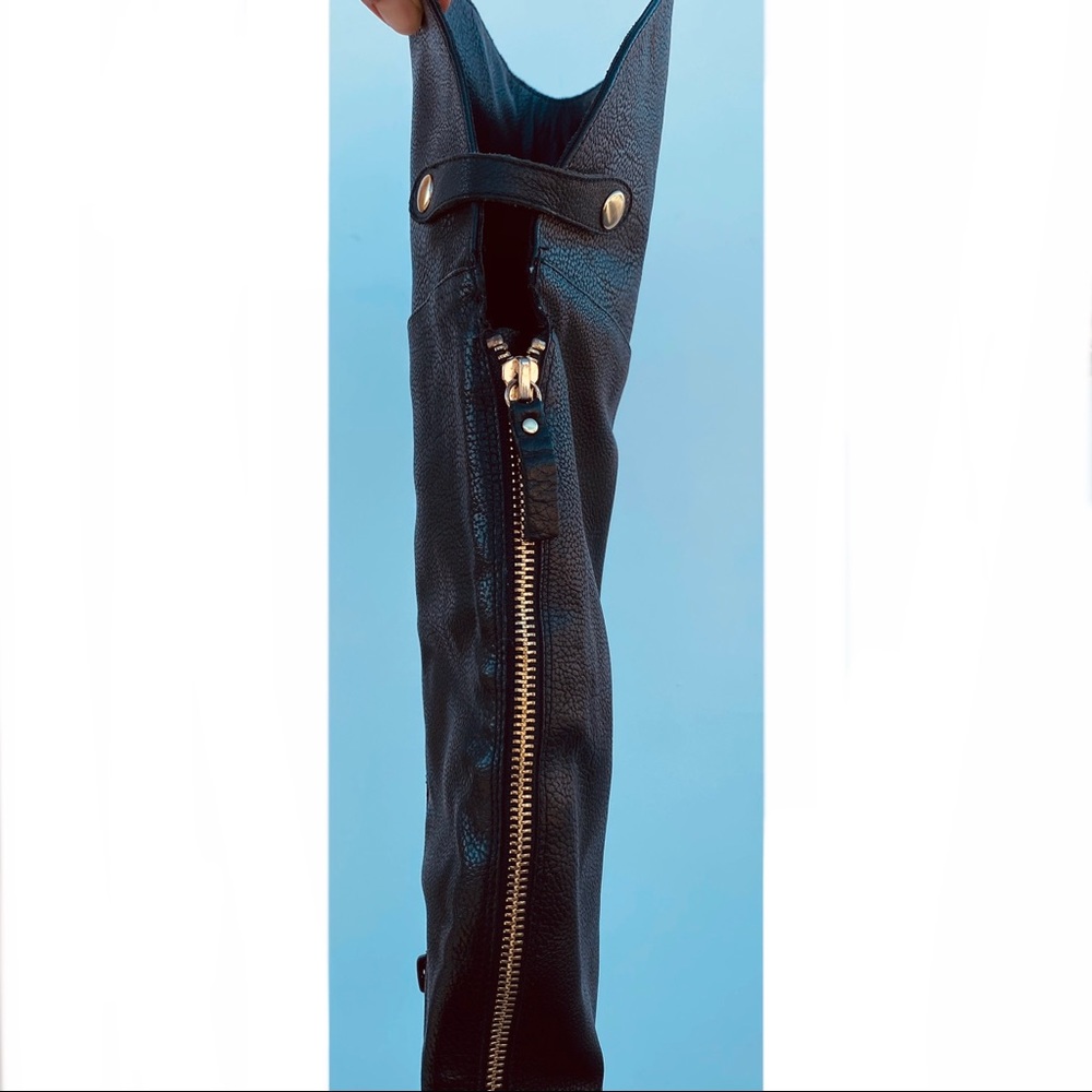 ALDO Black Leather Over the Knee Thigh High Boots - Picture 6 of 8